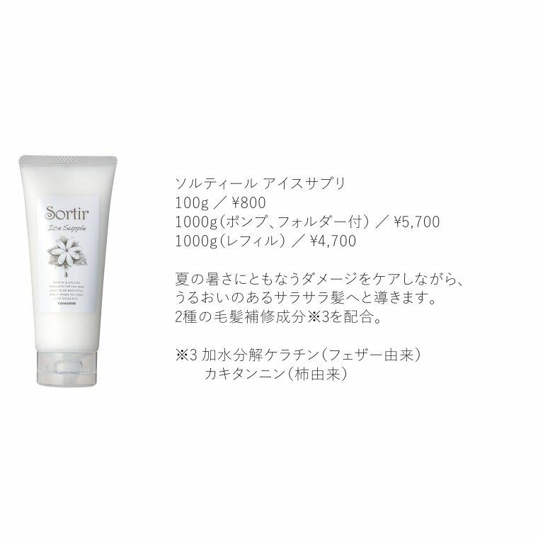 ソルティール アイスサプリ レフィル 詰替用 Sortir Haircare Series 1000g トリートメント ポンプ、フォルダー付