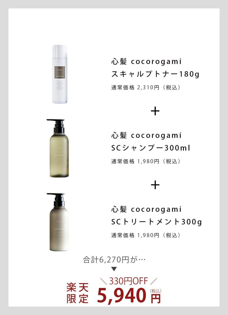 心髪スキャルプ シャンプー トリートメント トナー 3点セット cocorogami 頭皮 保湿 化粧水 乾燥対策　スカルプ スプレー 頭皮ケア うるおい 頭皮トラブル