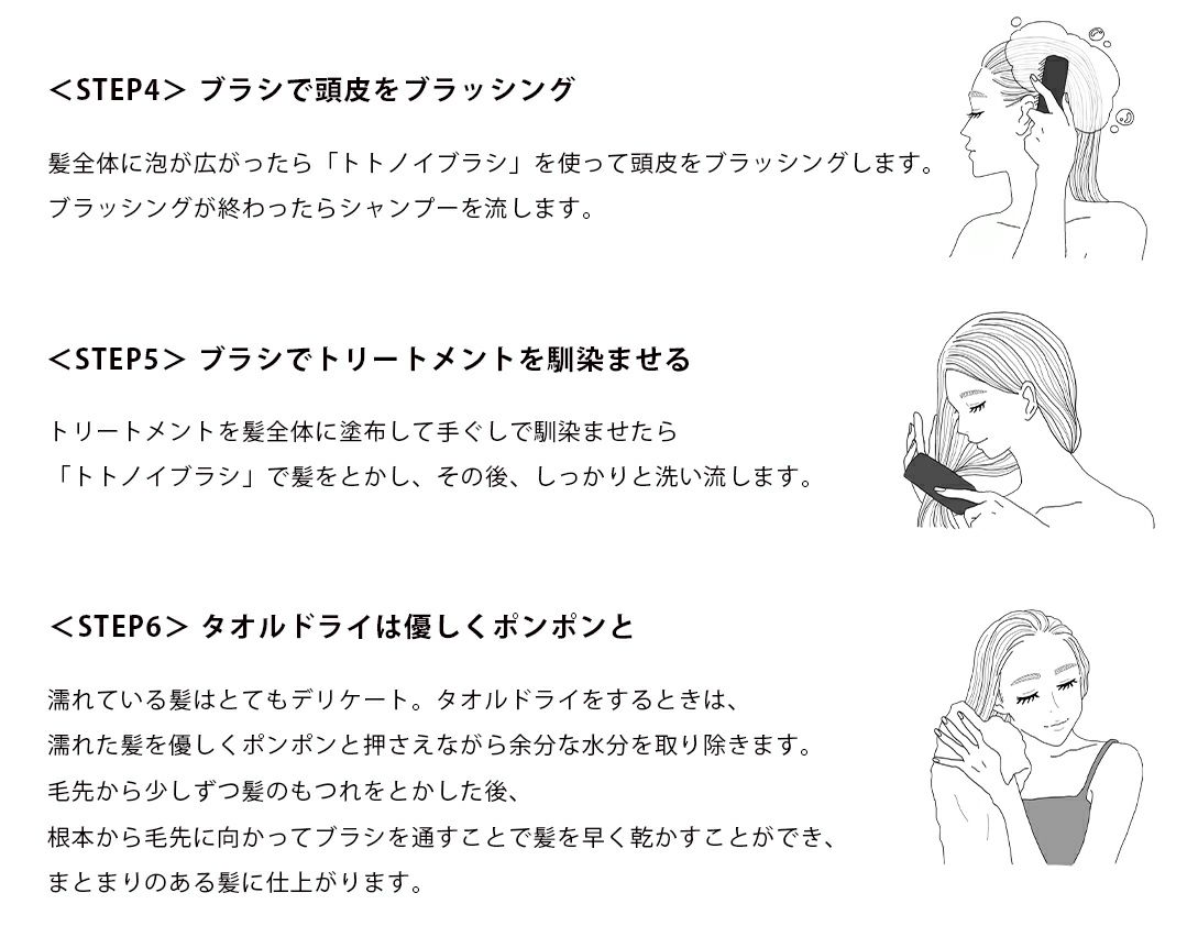 手洗い流し、ブロー、